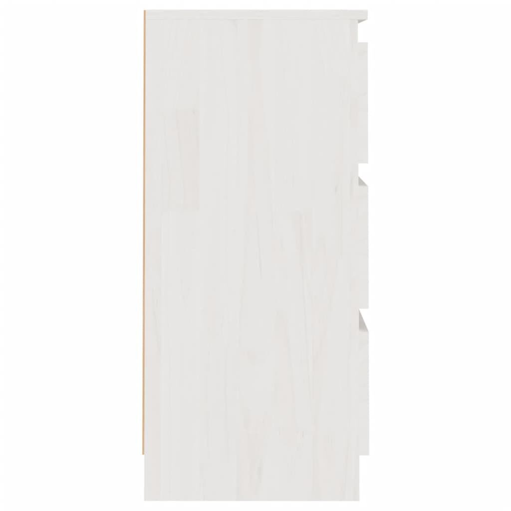 vidaXL Κομοδίνα 2 τεμ. Λευκά 40 x 29,5 x 64 εκ. από Μασίφ Ξύλο Πεύκου