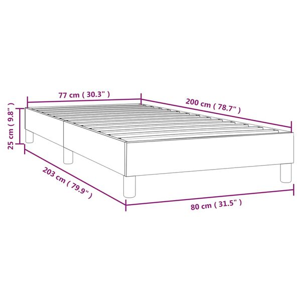 vidaXL Σκελετός Κρεβατιού Χωρίς Στρώμα Μπλε 80x200 εκ. Υφασμάτινο