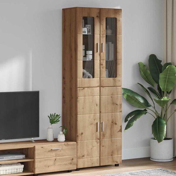 vidaXL Highboard &mu;&epsilon; &rho;ά&phi;&iota; &mu;&epsilon; &pi;ό&rho;&tau;&alpha; FLORIN Artisan Oak 60 x 35 x 182 &epsilon;&kappa;.