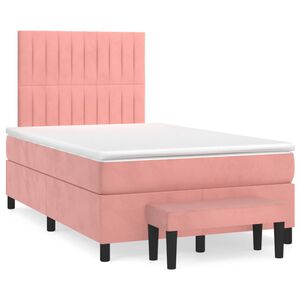 vidaXL &Kappa;&rho;&epsilon;&beta;ά&tau;&iota; Boxspring &mu;&epsilon; &Sigma;&tau;&rho;ώ&mu;&alpha; &Rho;&omicron;&zeta; 120x200 &epsilon;&kappa;. &Beta;&epsilon;&lambda;&omicron;ύ&delta;&iota;&nu;&omicron;
