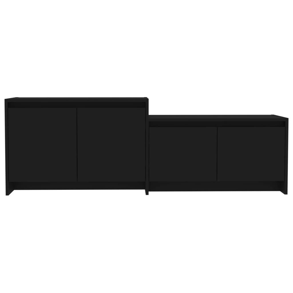 vidaXL Έπιπλο Τηλεόρασης Μαύρο 146,5x35x50 εκ. από Επεξεργ. Ξύλο