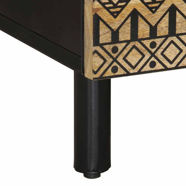 vidaXL Τραπεζάκι Σαλονιού Μαύρο 80x50x40 cm Μασίφ τραχύ ξύλο Μάνγκο