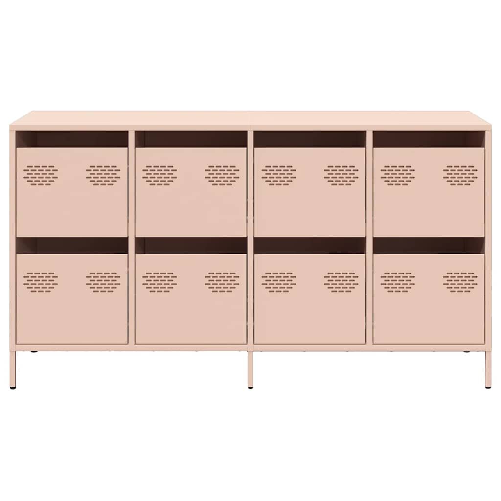 vidaXL Ντουλάπι Ροζ 135x39x73,5 εκ. από Χάλυβα Ψυχρής Έλασης