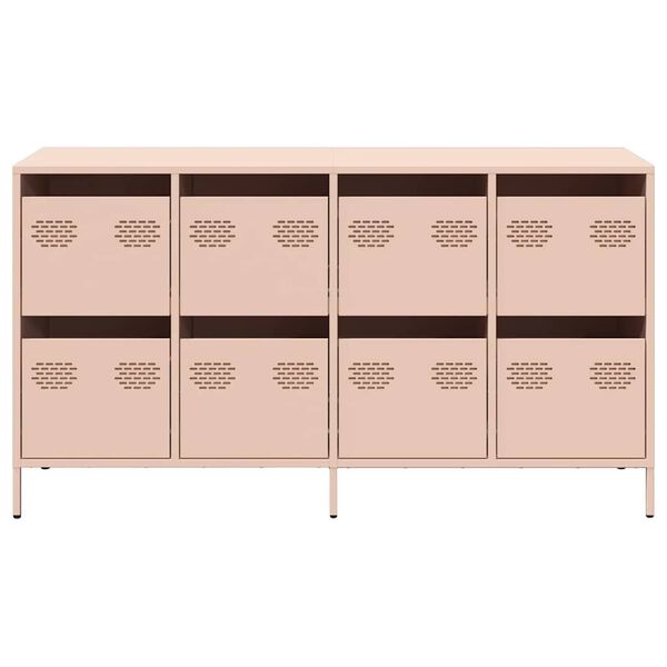 vidaXL Ντουλάπι Ροζ 135x39x73,5 εκ. από Χάλυβα Ψυχρής Έλασης