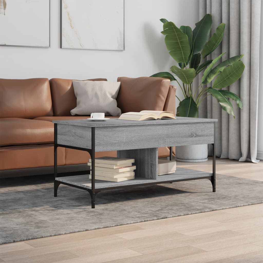 vidaXL Τραπεζάκι Σαλονιού Γκρι Sonoma 100x50x50 εκ. Επεξ. Ξύλο/Μέταλλο