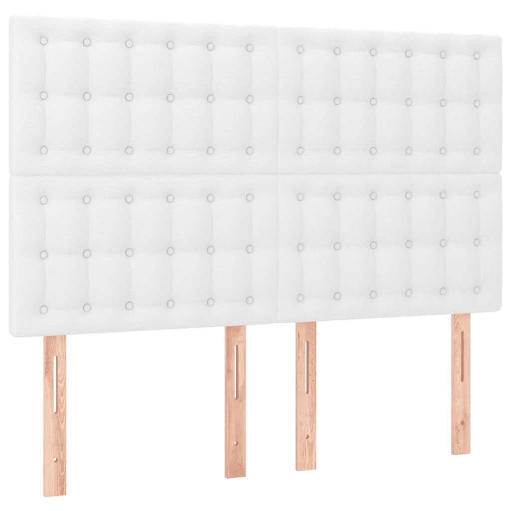 vidaXL Κρεβάτι Boxspring με Στρώμα Λευκό 140x200εκ.από Συνθετικό Δέρμα