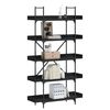 vidaXL Βιβλιοθήκη 5 Επιπέδων Μαύρη 100 x 33 x 180,5 εκ. Επεξεργ. Ξύλο