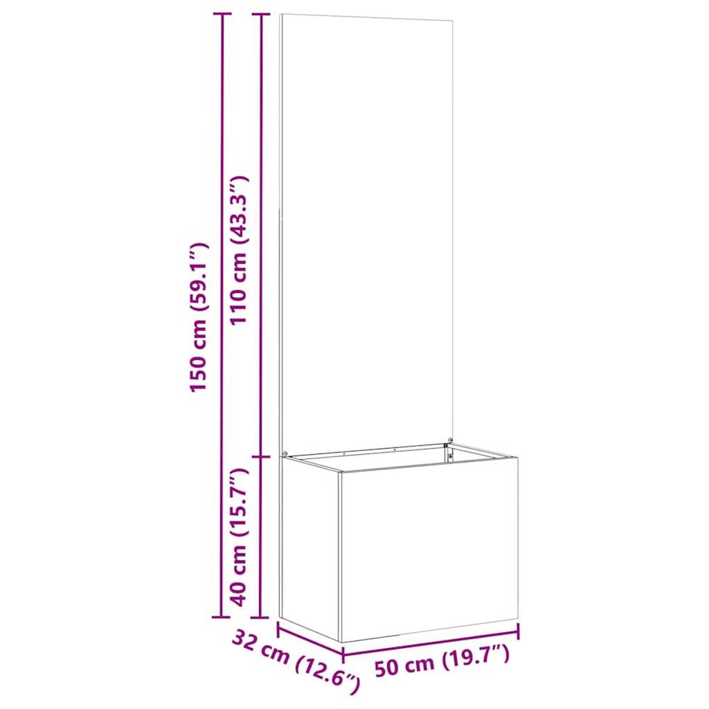 vidaXL Οθόνη Ιδιωτικότητας Κήπου Σκ rusty 50 x 140 cm