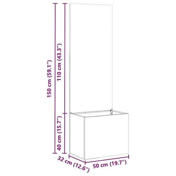 vidaXL Οθόνη Ιδιωτικότητας Κήπου Σκ rusty 50 x 140 cm
