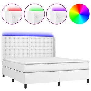 vidaXL &Kappa;&rho;&epsilon;&beta;ά&tau;&iota; Boxspring &mu;&epsilon; &Sigma;&tau;&rho;ώ&mu;&alpha; & LED &Lambda;&epsilon;&upsilon;&kappa;ό 160x200 &epsilon;&kappa;. &Sigma;&upsilon;&nu;&theta;. &Delta;έ&rho;&mu;&alpha;