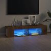 vidaXL Έπιπλο Τηλεόρασης με LED Καφέ Δρυς 135x39x30 εκ.