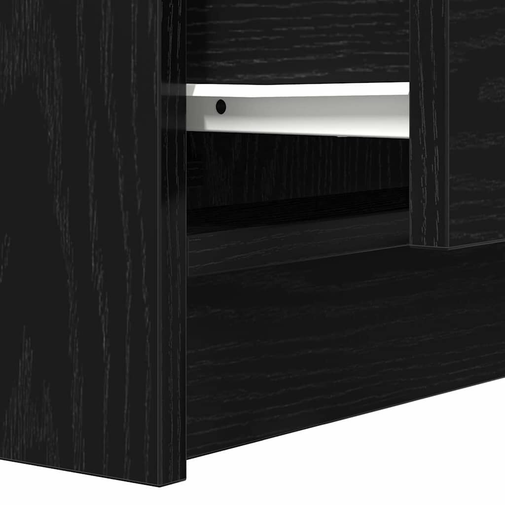 vidaXL Κομοδίνα με 2 συρτάρια 2 τεμάχια Μαύρο 38x34x80 εκ.