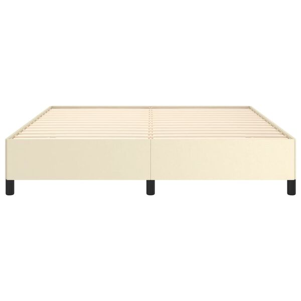 vidaXL Πλαίσιο Κρεβατιού Κρεμ 180x200 εκ. από Συνθετικό Δέρμα