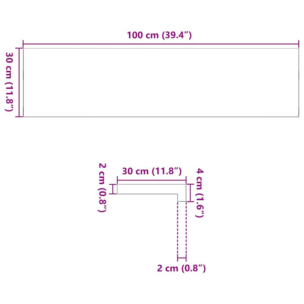 vidaXL Περβάζια παραθύρων 2 τεμ. Σκ. Καφέ 100x30x2εκ. Μασίφ Ξύλο Δρυός