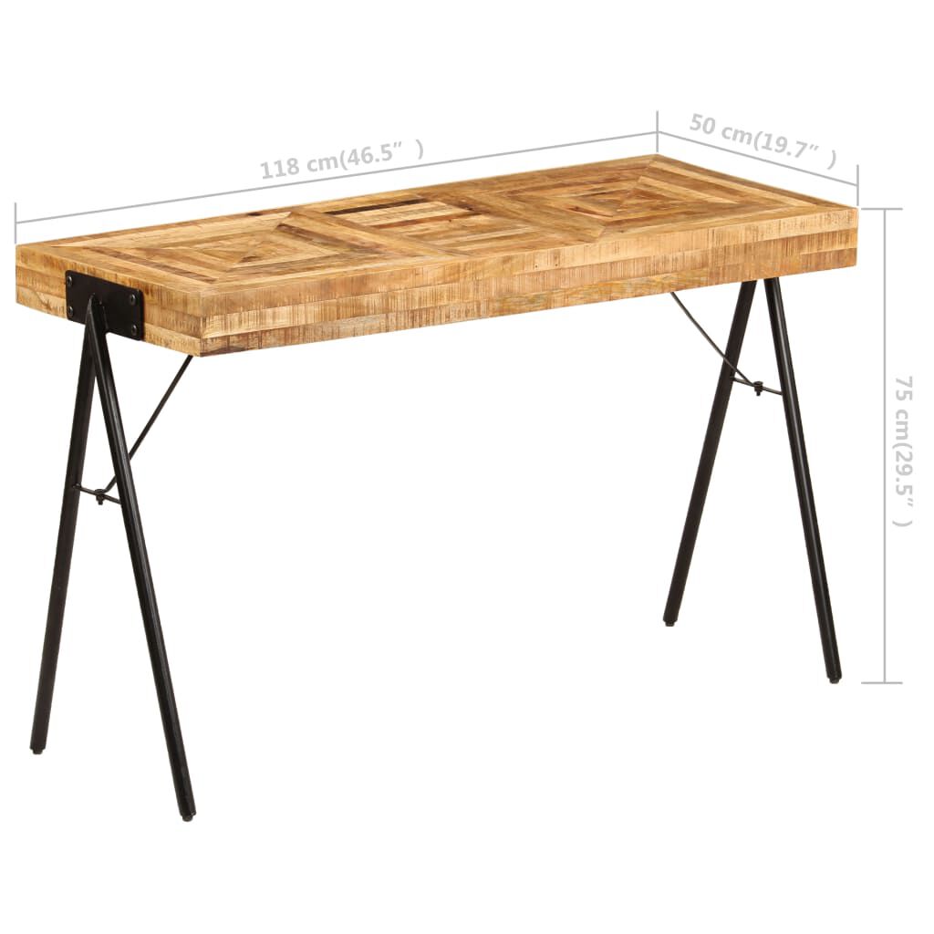 vidaXL Γραφείο 118 x 50 x 75 εκ. από Μασίφ Ξύλο Μάνγκο