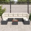 vidaXL Σετ Καναπέ Κήπου με μαξιλάρι 8 pcs Μαύρο Πολυ ράταν