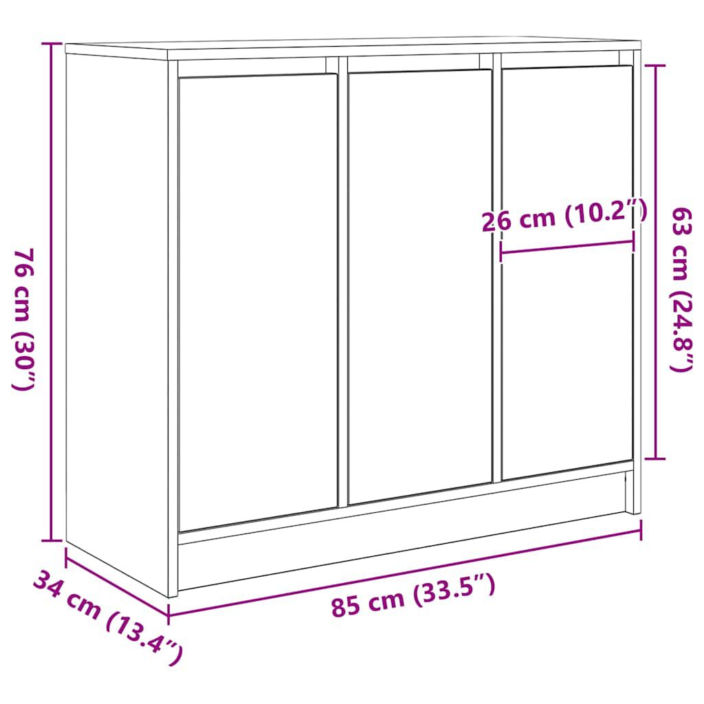 vidaXL Συρταριέρα Παλιό ξύλο 85x34x76 εκ. Ξύλο μηχανής