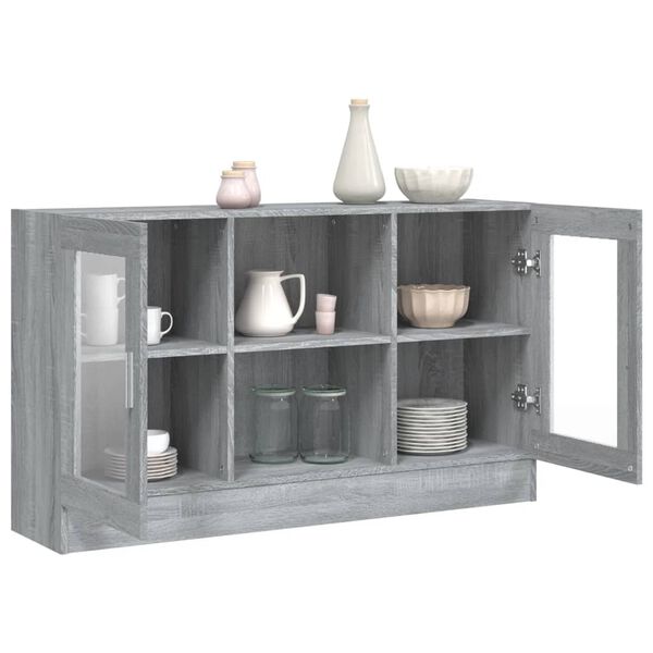 vidaXL Βιτρίνα Γκρι Sonoma 120x30,5x70 εκ. από Επεξεργασμένο Ξύλο