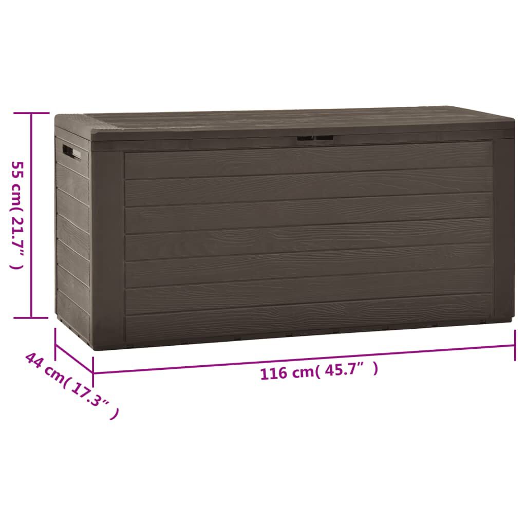 vidaXL Μπαούλο Αποθήκευσης Κήπου Καφέ 116 x 44 x 55 εκ.