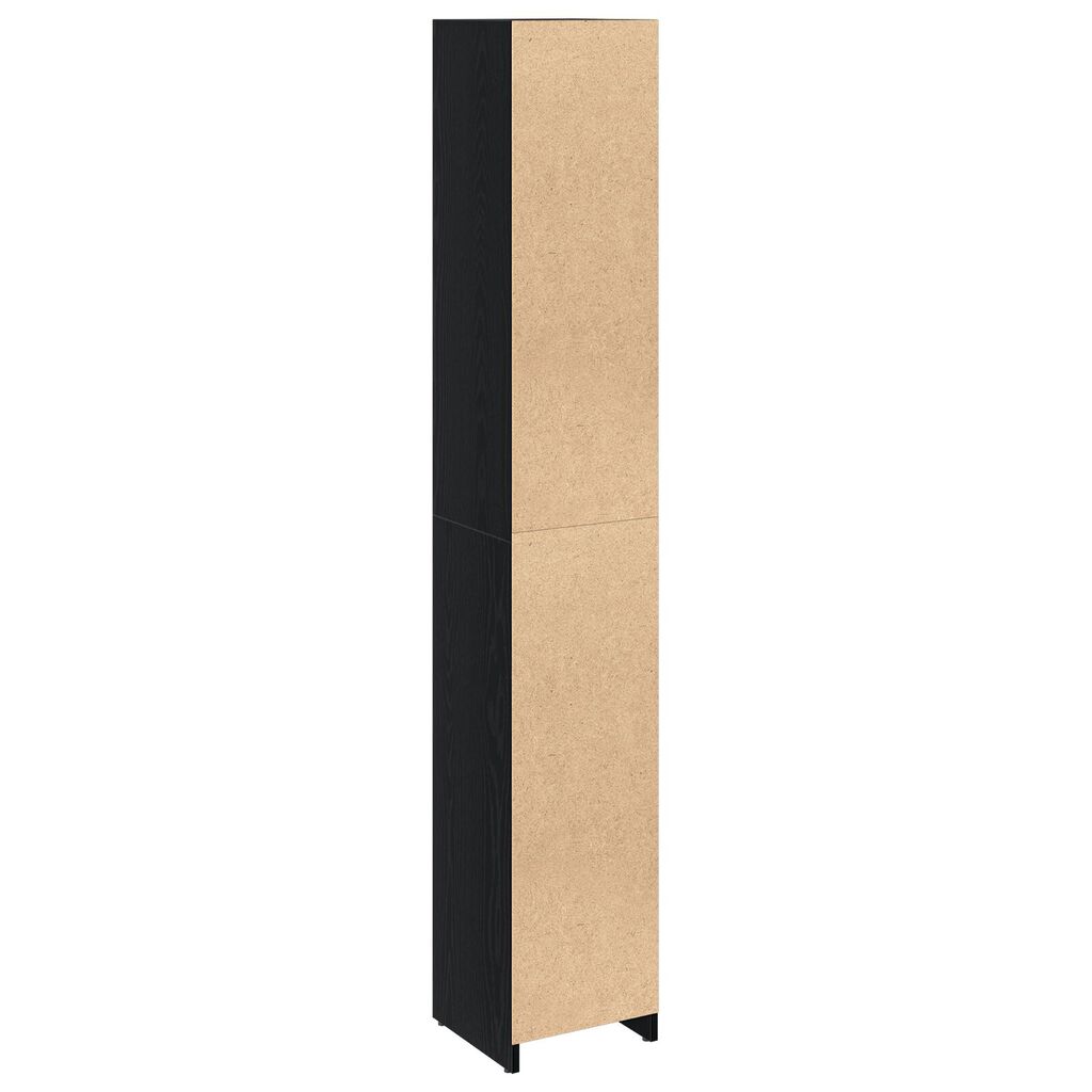 vidaXL Ντουλάπι Μπάνιου Μαύρη Δρυς 30x30x183,5 εκ Επεξεργασμένο ξύλο