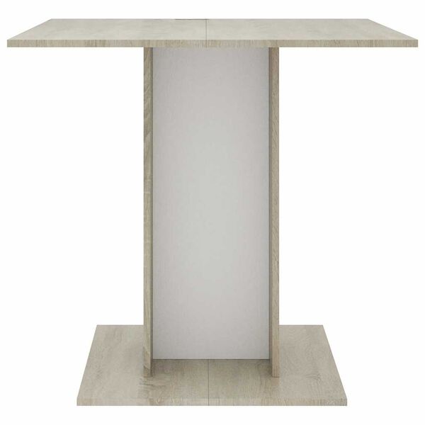 vidaXL Τραπεζαρία Λευκή / Sonoma Δρυς 80 x 80 x 75 εκ. από Μοριοσανίδα