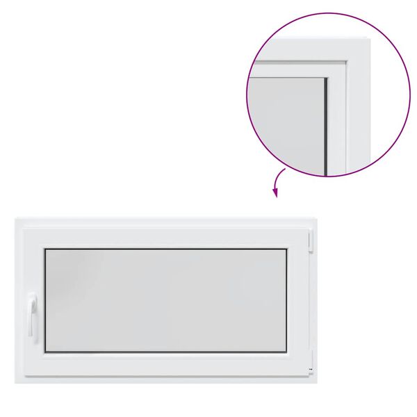 vidaXL Παράθυρο Υπογείου "RISOR" 110x70 εκ. Ανακλινόμενο & Περιστρεφόμενο DIN Δεξιό Λευκό