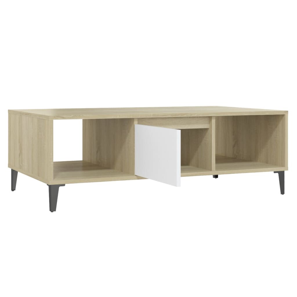 vidaXL Τραπεζάκι Σαλονιού Λευκό/Sonoma Δρυς 103,5x60x35εκ. Επεξ. Ξύλο
