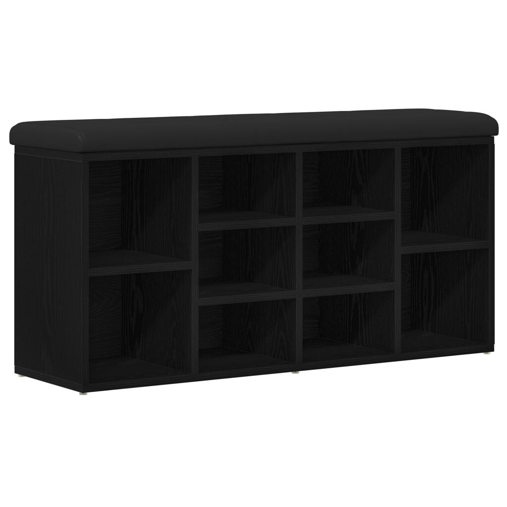vidaXL Παγκάκι Αποθήκευσης Μαύρο Δρυς 100x30x48 εκ. Επεξεργασμένο Ξύλο