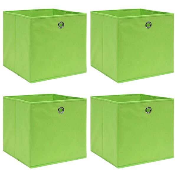 vidaXL Κουτιά Αποθήκευσης 4 τεμ. Πράσινα 32 x 32 x 32 εκ. Υφασμάτινα
