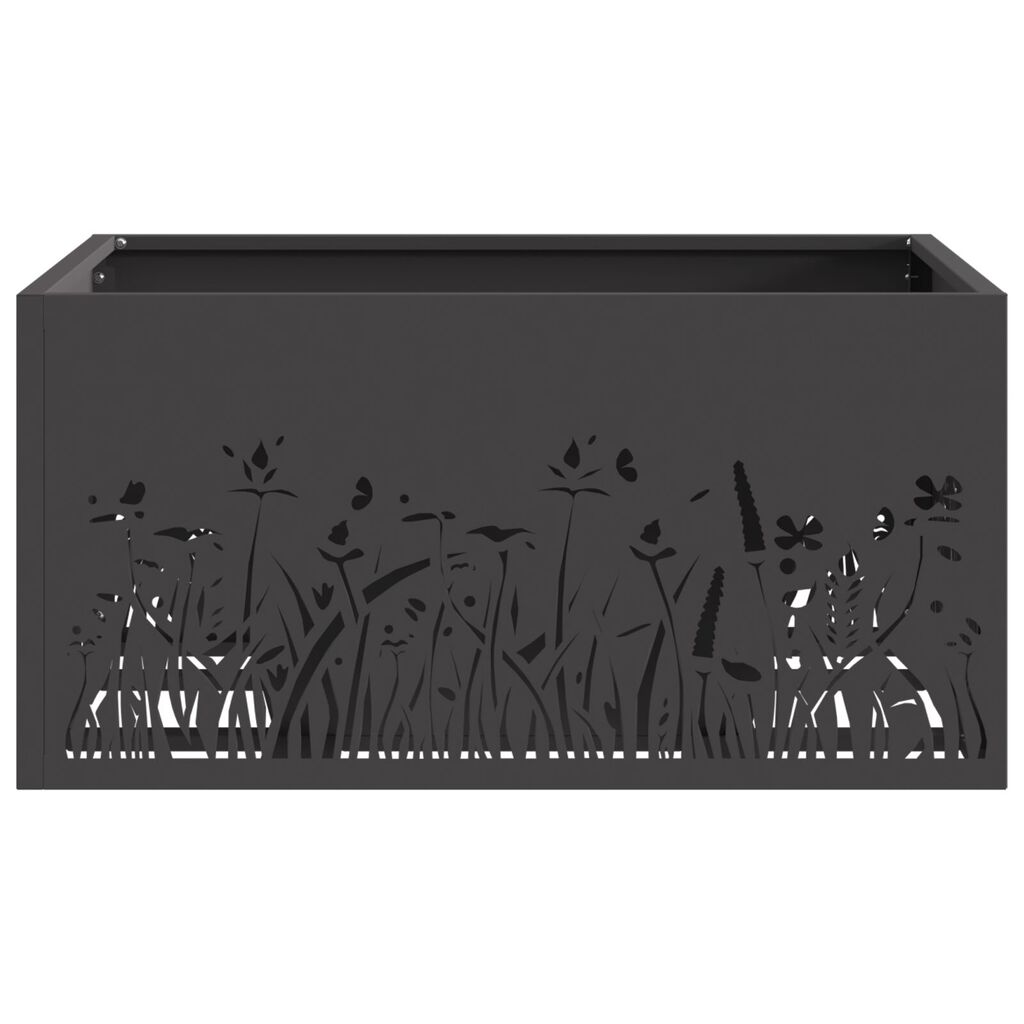 vidaXL Φωτιά Πίνακας Τετράγωνος Μαύρος 60x60x30 εκ Ατσάλι