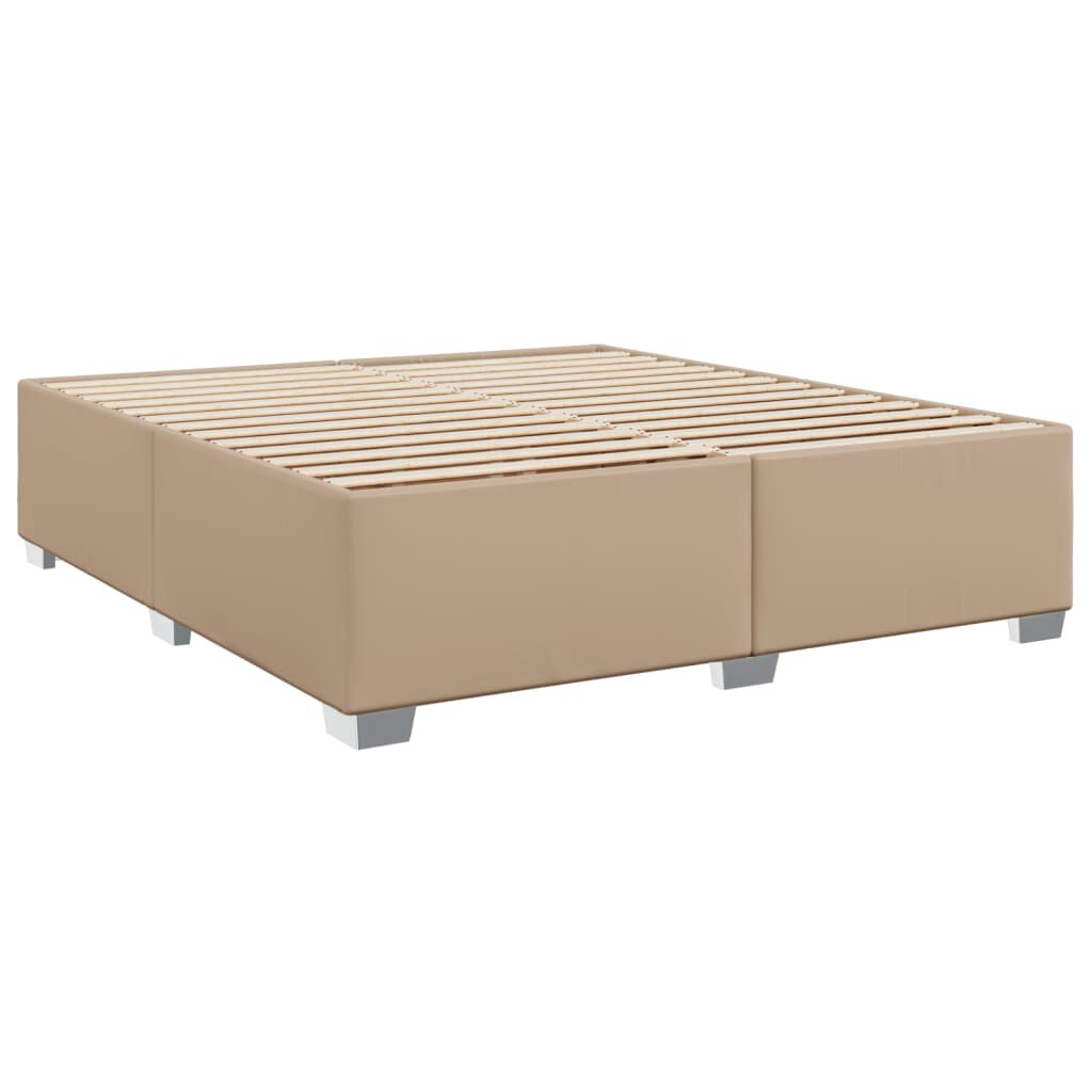 vidaXL Κρεβάτι Boxspring με Στρώμα Καπουτσίνο 200x200εκ.από Συνθ.Δέρμα