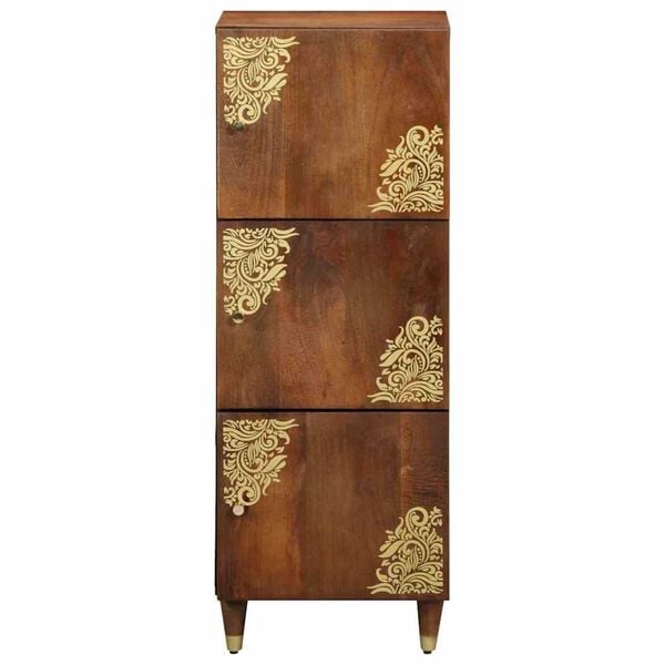 vidaXL Highboard με συρτάρι Καφέ 40 x 33.5 x 110 εκ Μασίφ ξύλο μάνγκο