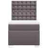 vidaXL Κρεβάτι Boxspring με Στρώμα Γκρι 90x200 εκ. από Συνθετικό Δέρμα
