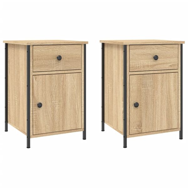 vidaXL Κομοδίνα 2 τεμ. Sonoma Δρυς 40x42x60 εκ. από Επεξεργασμένο Ξύλο