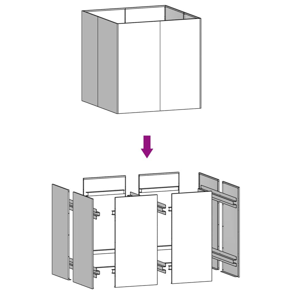 vidaXL Ζαρντινιέρα 80 x 80 x 80 εκ. από Ατσάλι Σκληρυθέν στον Αέρα
