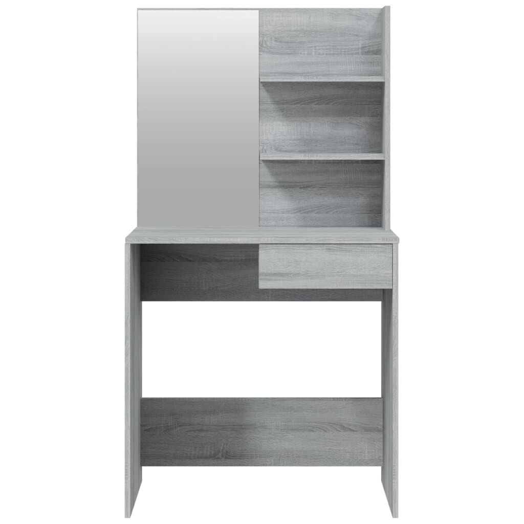 vidaXL Μπουντουάρ με Καθρέφτη Γκρι Sonoma 74,5x40x141 εκ.