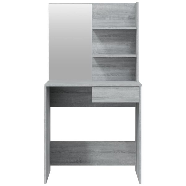 vidaXL Μπουντουάρ με Καθρέφτη Γκρι Sonoma 74,5x40x141 εκ.