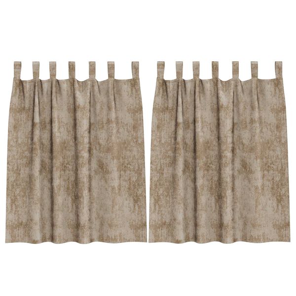 vidaXL Κουρτίνα με κουρτίνες 2 pcs Μπρονζέ 140 x 140 cm Βελούδο