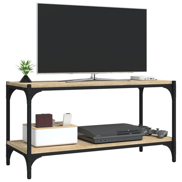 vidaXL Έπιπλο Τηλεόρασης Sonoma Δρυς 80x33x41 εκ. Επεξ. Ξύλο & Ατσάλι
