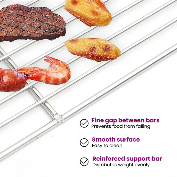 vidaXL BBQ Grill Grate Ορθογώνιο 40x30 εκ. 304 Ανοξείδωτο Ατσάλι