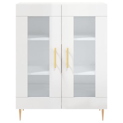 vidaXL Ντουλάπι Γυαλιστερό Λευκό 69,5x34x180 εκ. Επεξεργασμένο Ξύλο