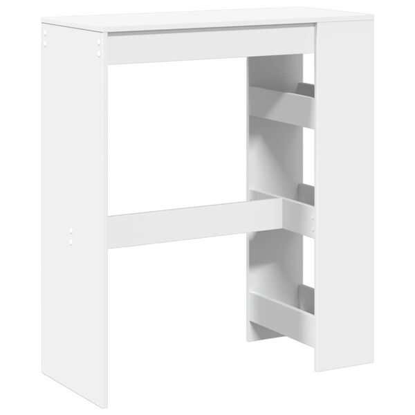 vidaXL Τραπέζι Μπαρ με Ράφια Λευκό 90x40x103,5 εκ. Επεξεργ. Ξύλο