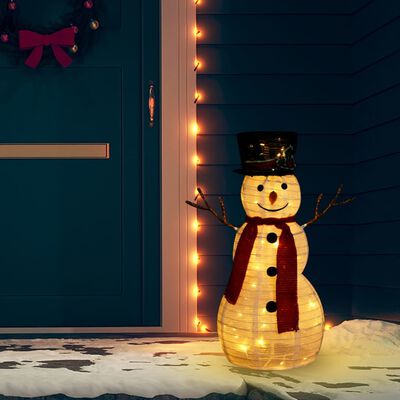 vidaXL Χριστουγεν. Φιγούρα Χιονάνθρωπος LED 60 εκ. Πολυτελές Ύφασμα