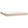 vidaXL Κρεβάτι Boxspring Στρώμα&LED Καπουτσίνο 180x200 εκ. Συνθ. Δέρμα