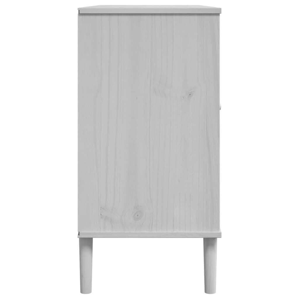 vidaXL Μπουφές SENJA Λευκό / Ρατάν 112 x 40 x 80 εκ. Μασίφ Ξύλο Πεύκου