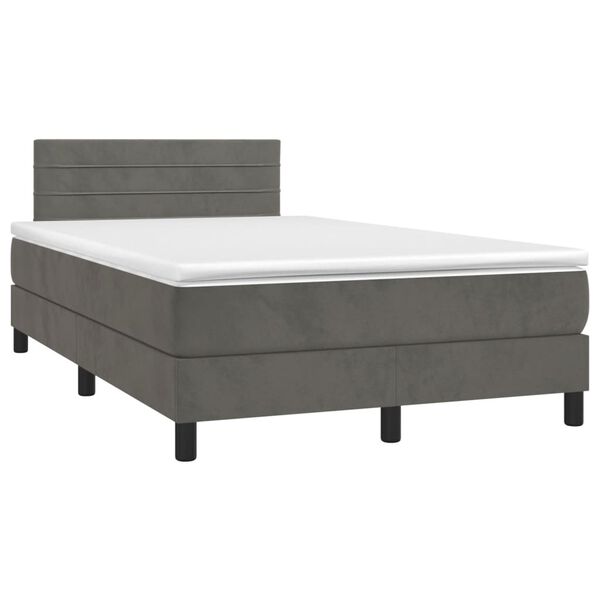 vidaXL &Kappa;&rho;&epsilon;&beta;ά&tau;&iota; Boxspring &mu;&epsilon; &Sigma;&tau;&rho;ώ&mu;&alpha; & LED &Sigma;&kappa;. &Gamma;&kappa;&rho;&iota; 120x200&epsilon;&kappa;. &Beta;&epsilon;&lambda;&omicron;ύ&delta;&iota;&nu;&omicron;