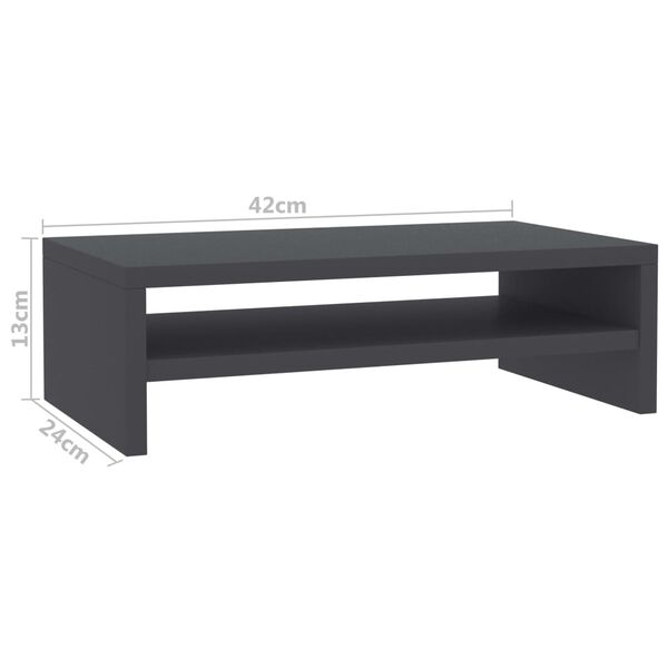 vidaXL Βάση Οθόνης Γκρι 42 x 24 x 13 εκ. από Μοριοσανίδα