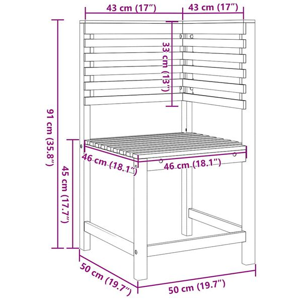 vidaXL Σετ Παγκάκι Κήπου 3 pcs Καφέ Μασίφ ξύλο ακακίας