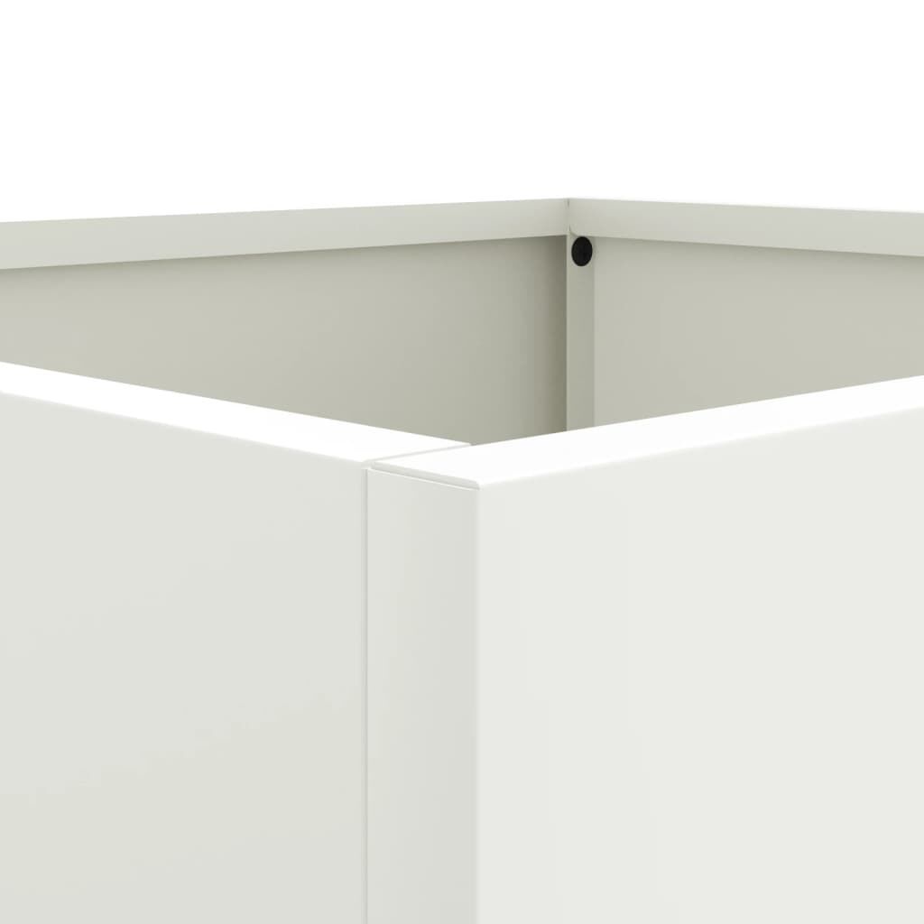 vidaXL Ζαρντινιέρες 2 τεμ. Λευκές 42x40x39εκ. από Χάλυβα