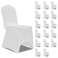 vidaXL Καλύμματα Καρέκλας Ελαστικά Λευκά 18 τεμ.